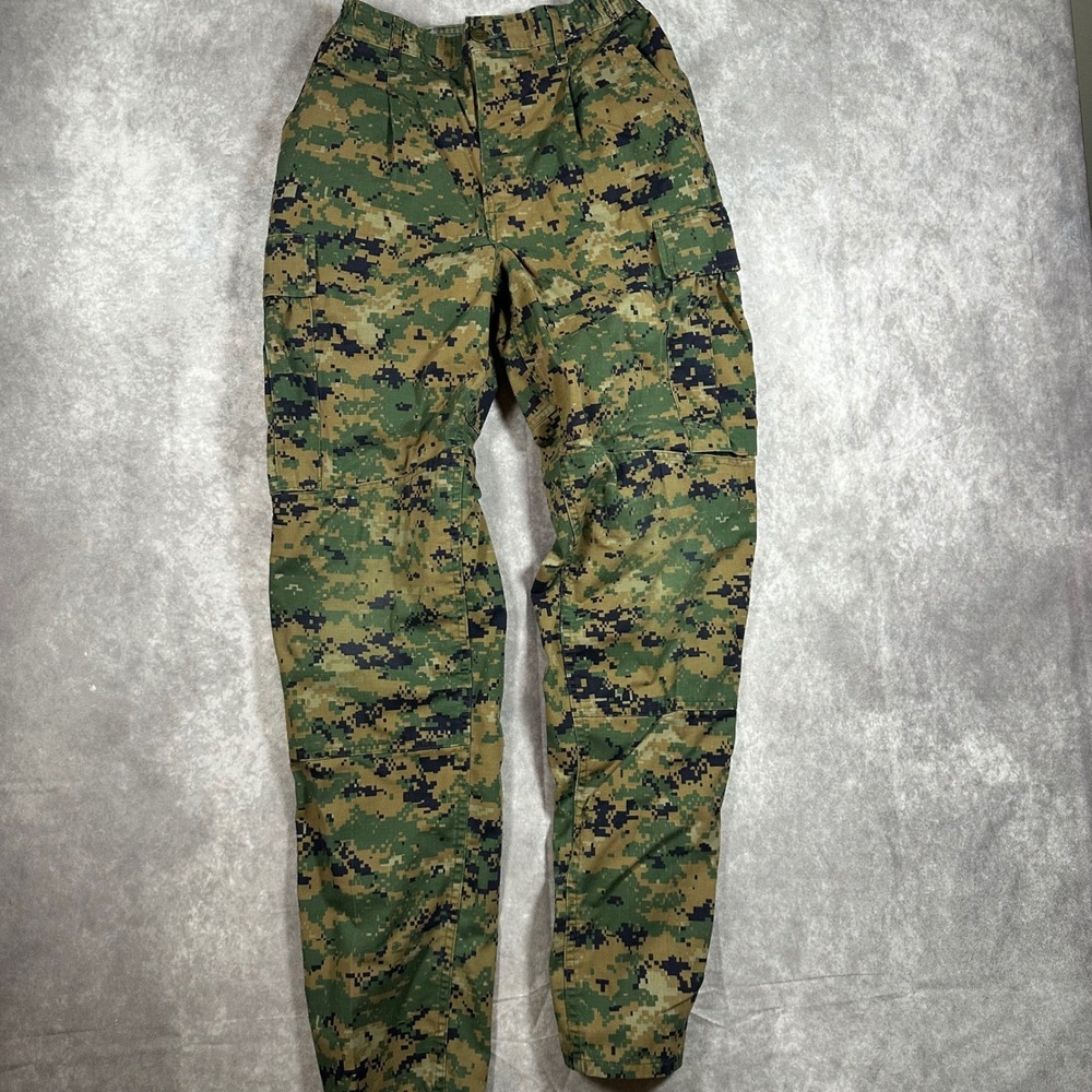 Authentic USMC MARPAT Woodland Digital Camo Cargo Pants Tactical Small Long 27